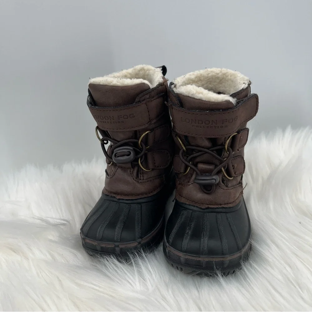 London Fog Collection Boots Size 5 Toddler Brown Cold Weather Winter Shoes
